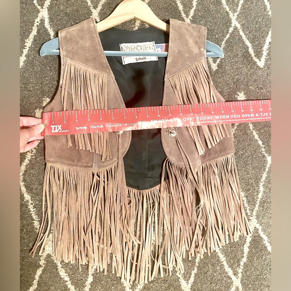 Vintage suede/leather fringe vest - Picture 4 of 5